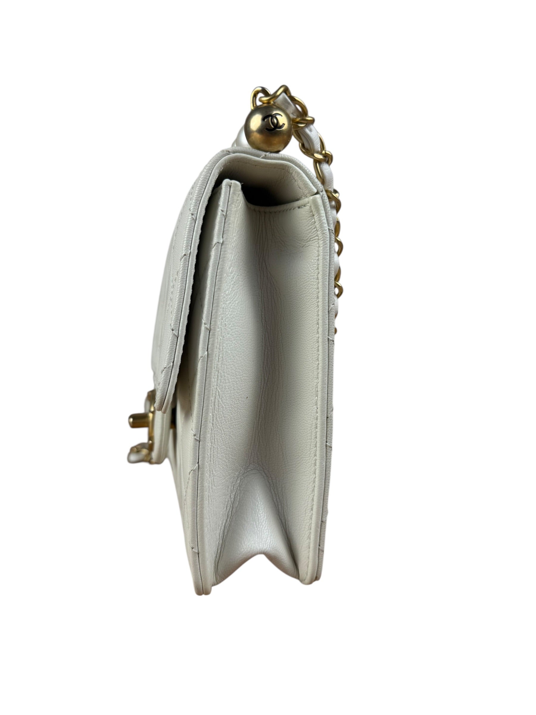 Chanel Small Chic Pearls White Flap Bag 2019