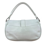 Christian Dior White Leather Gaucho Double Saddle Shoulder Bag