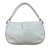 Christian Dior White Leather Gaucho Double Saddle Shoulder Bag