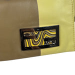 Fendi Camel Tan/Lime Yellow Leather Flap Pochette