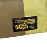Fendi Camel Tan/Lime Yellow Leather Flap Pochette