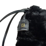 Fendi Black Faux Fur/Leather Trim Pouch