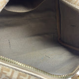 Fendi Beige Leather Trim Zucca Boston Bag