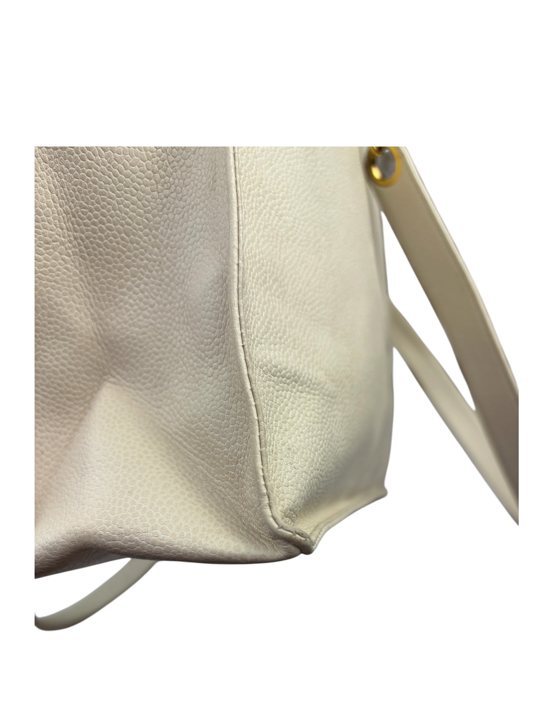Chanel Vintage Beige Leather Timeless Tote 1996