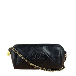 Chanel Black Quilted Leather CC Tassel Barrel Mini Chain Bag