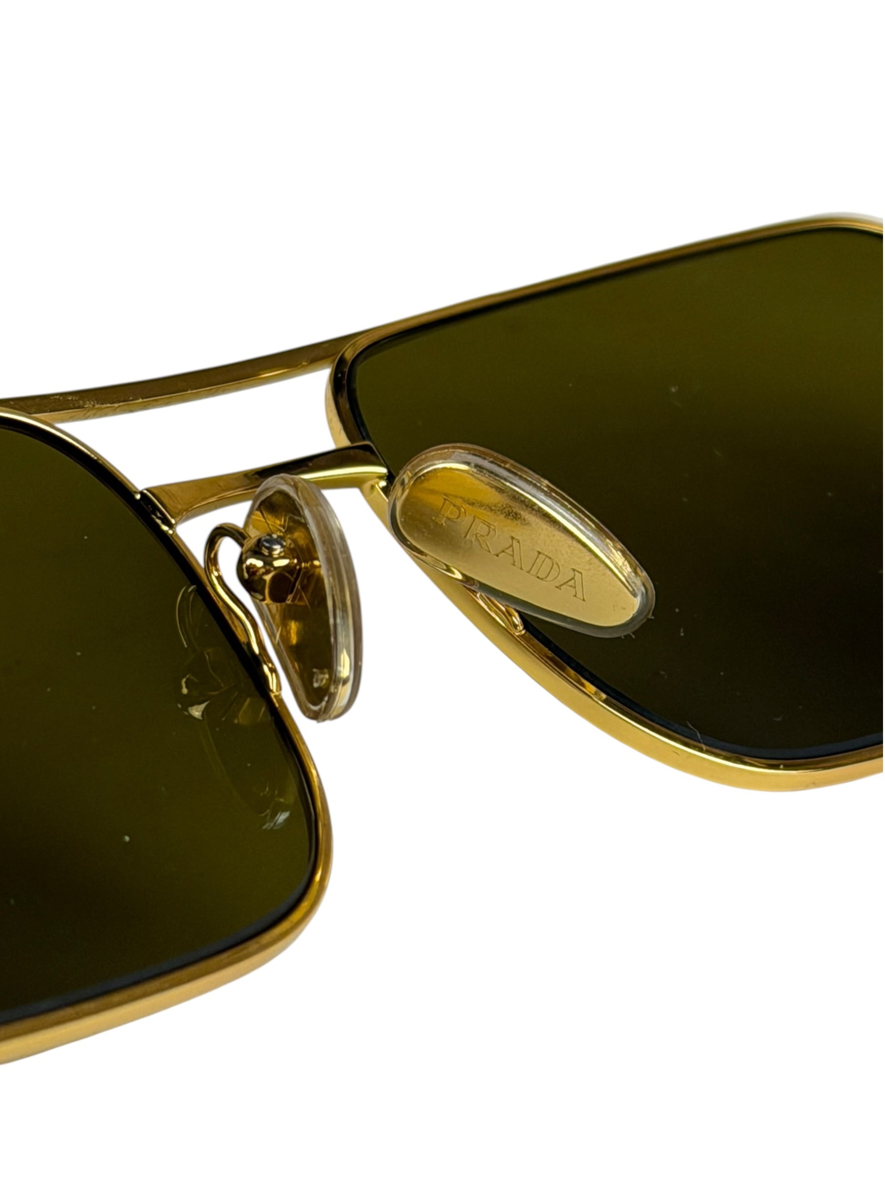 Prada Black/Gold PR A52S Rectangular Sunglasses