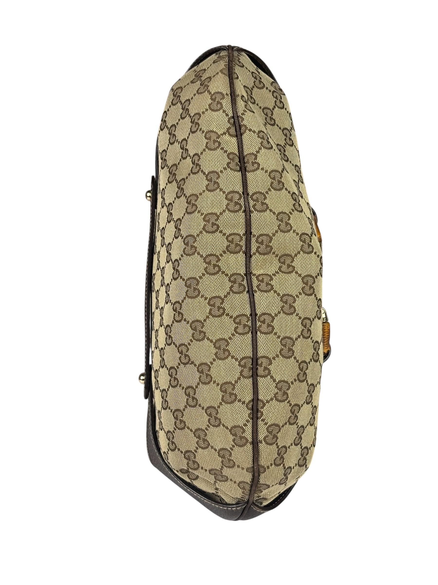 Gucci Brown GG Bamboo Amalfi Hobo Bag