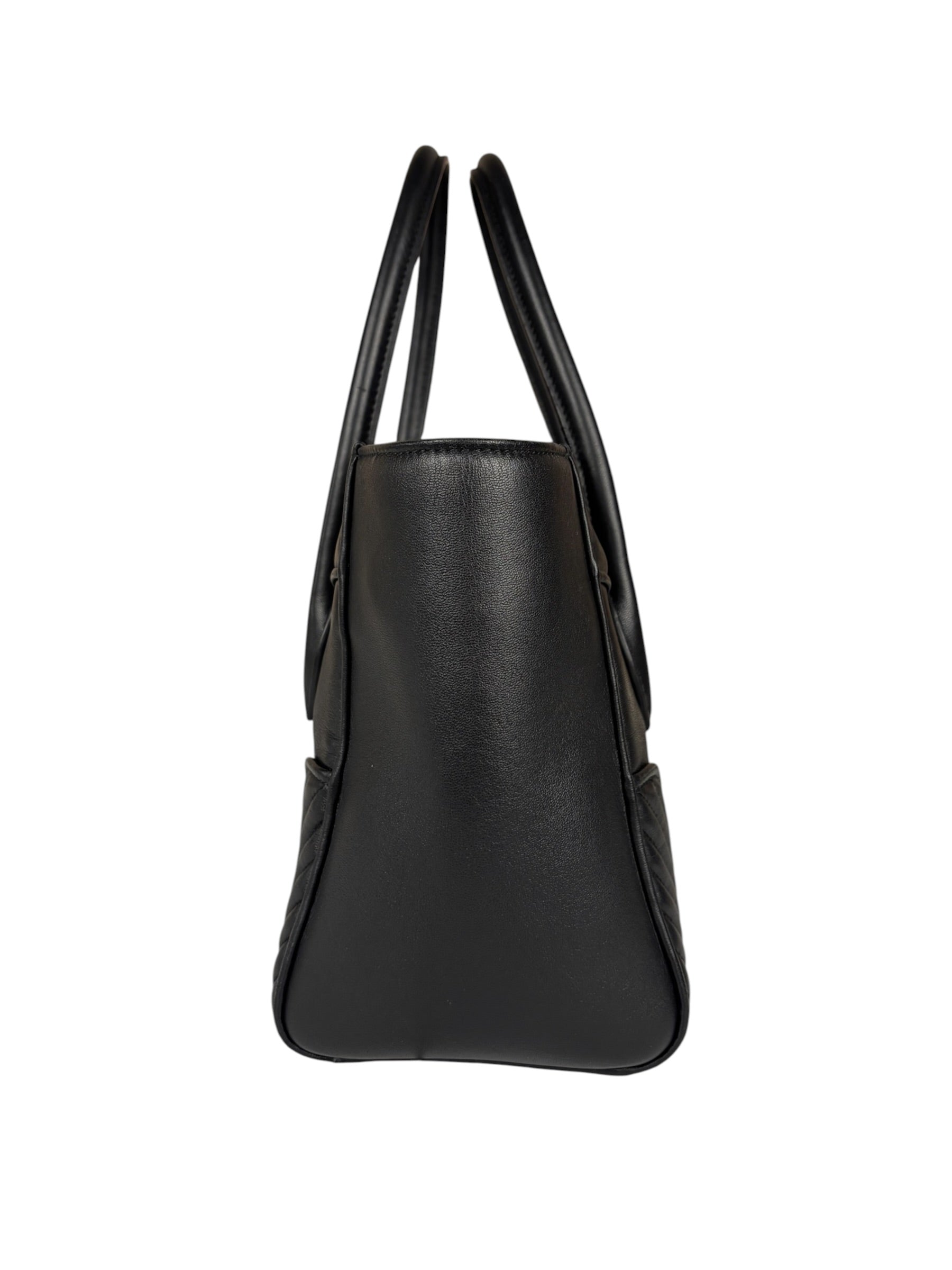 Miu Miu Black Leather Nappa Biker Tote Bag