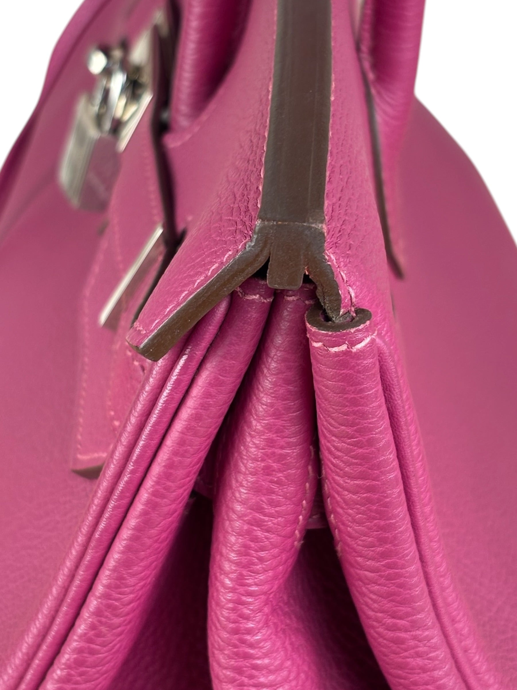 Hermes 2013 Plum Clemence Leather Palladium Birkin 35