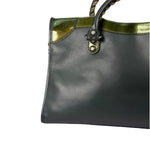 Balenciaga Green Calfskin Metallic Trim Giant 12 City Bag