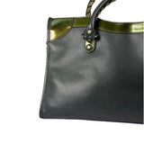 Balenciaga Green Calfskin Metallic Trim Giant 12 City Bag