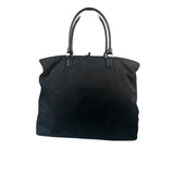 Prada Black Tessuto Nylon Leather Trim Tote Bag