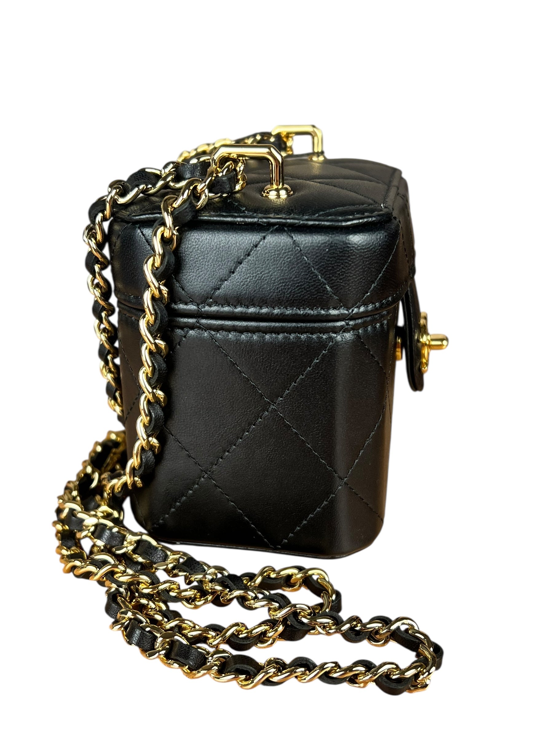Chanel Lambskin Quilted Leather Cosmetic Bag