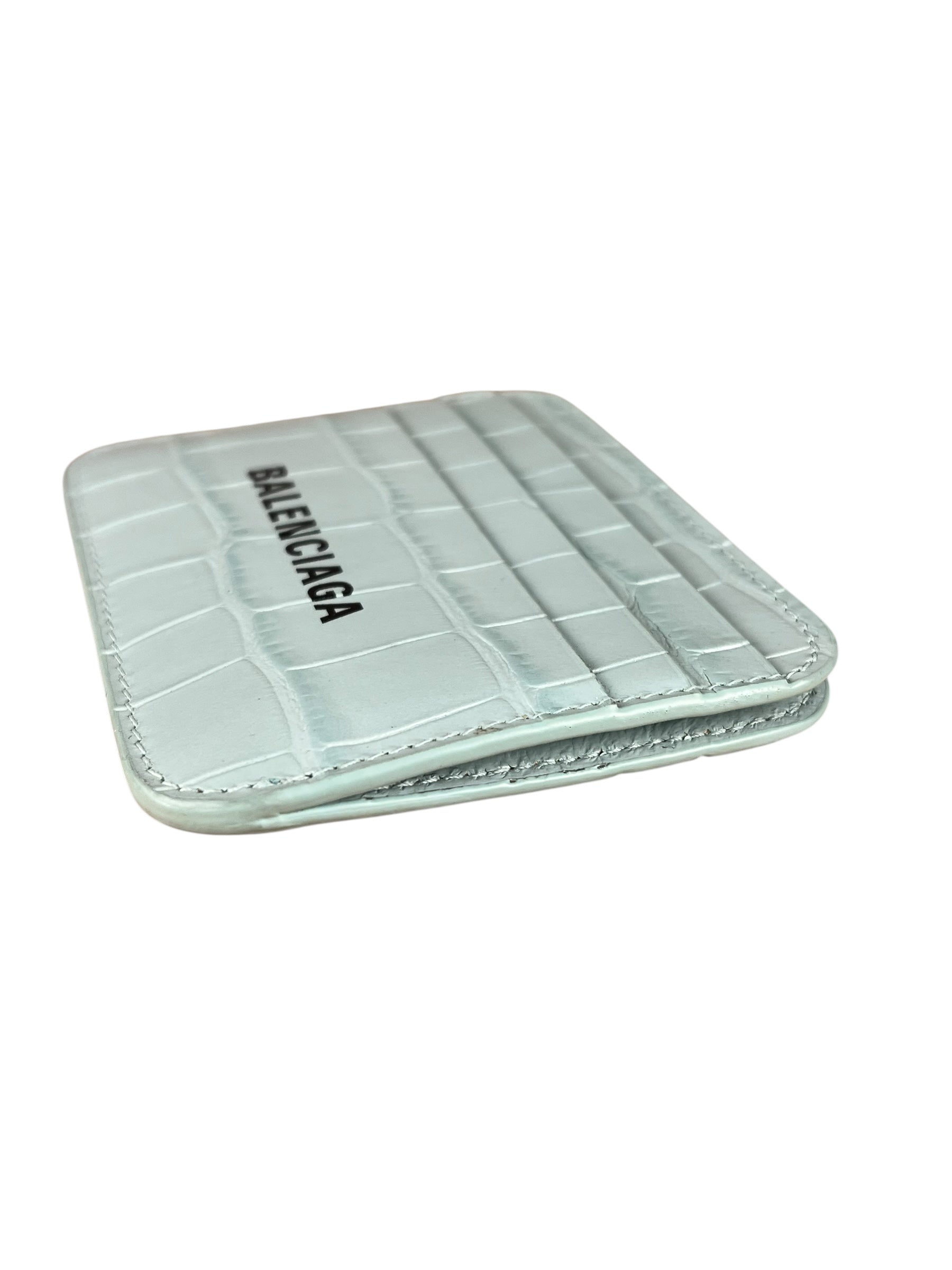 Balenciaga Leather Crocodile Cash Cardholder
