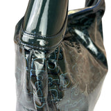 Gucci Vintage Blue/Green Patent Leather Horsebit Glam Hobo Bag