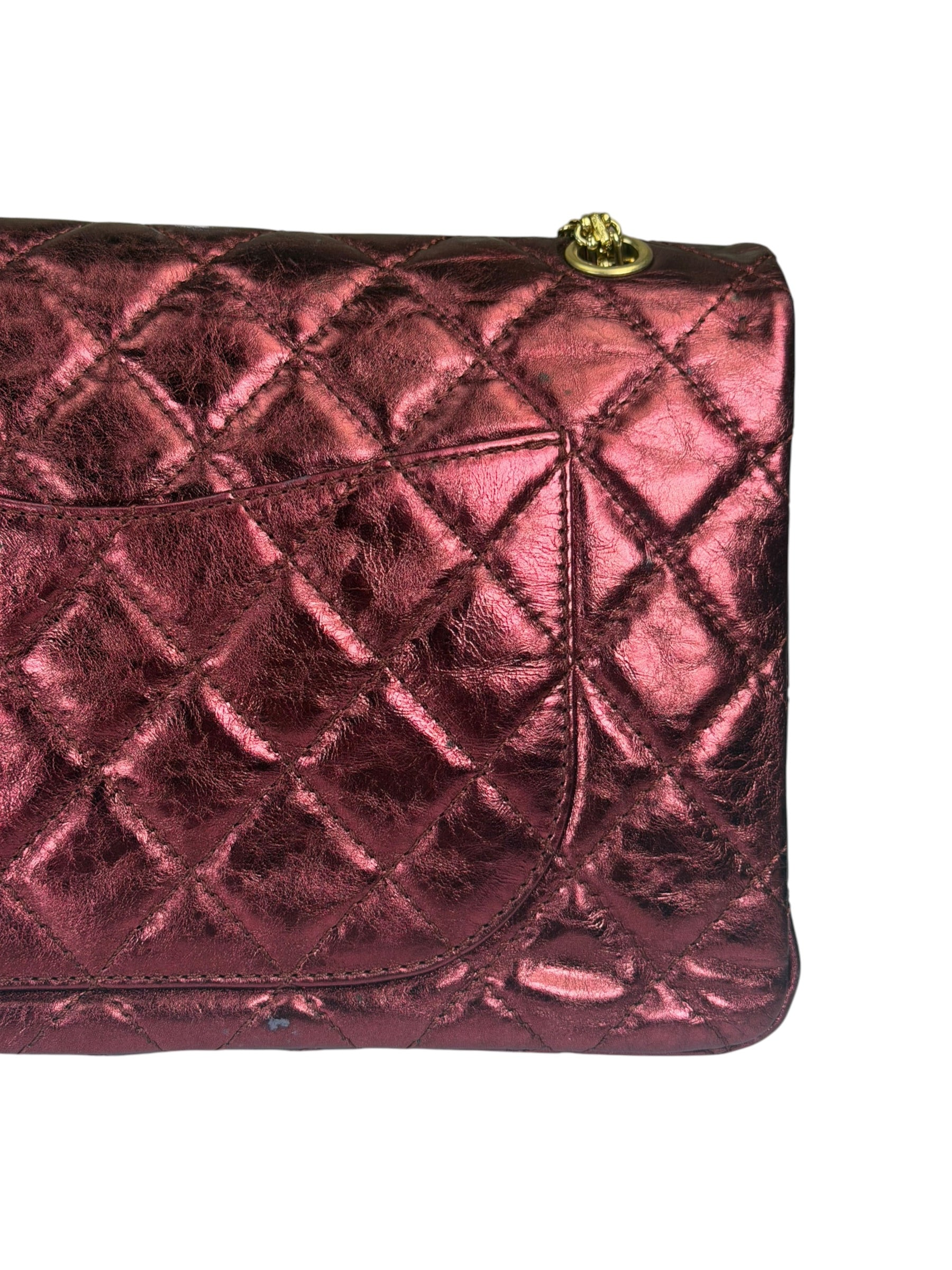 Chanel Patent Burgundy Quilted Leather 2.55 Reissue Double Flap Bag 2008