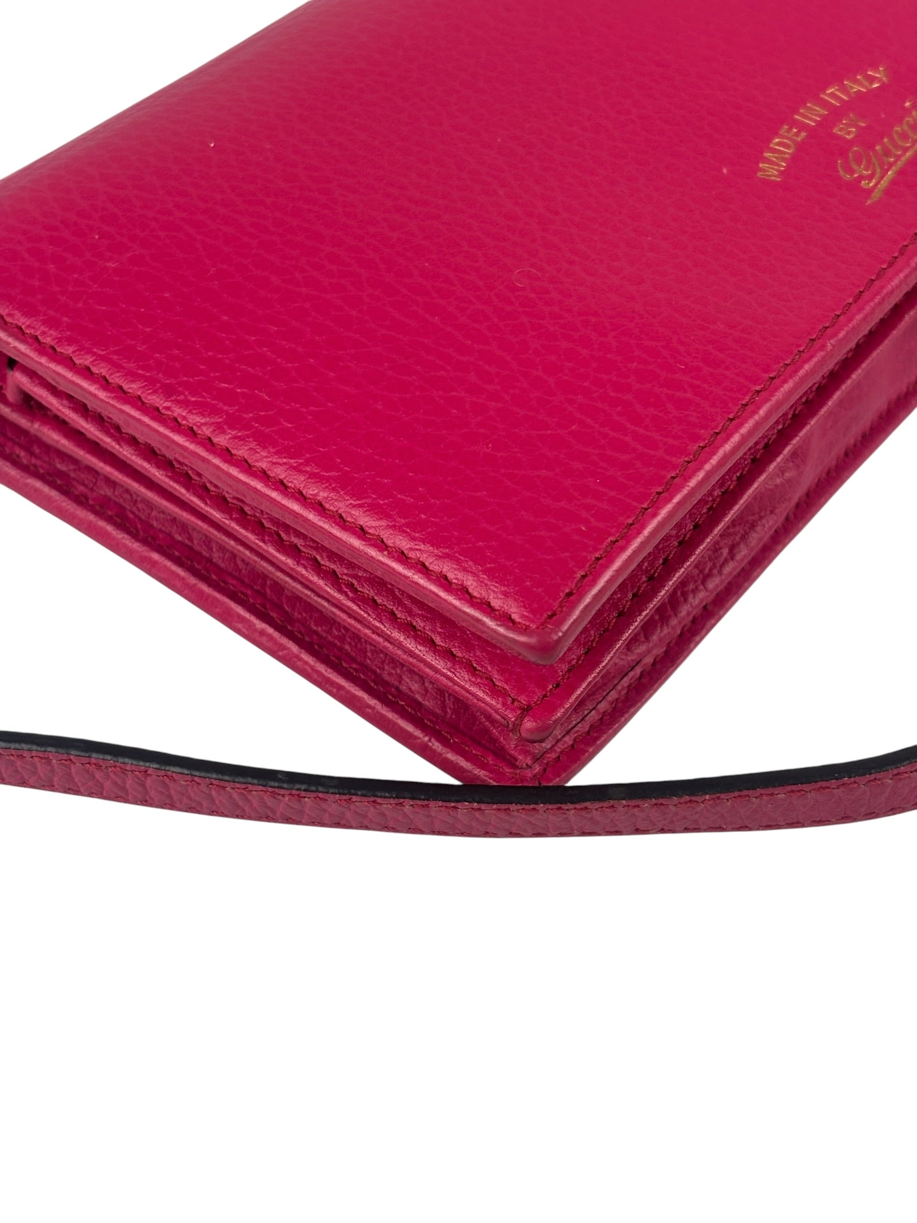 Gucci Pink Leather Swing Wallet/Pochette