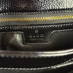Gucci Black Patent Leather Chain Double G Shoulder Bag