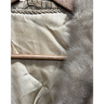Vintage Light Grey Chevron Patterned Mink Coat