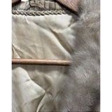 Vintage Light Grey Chevron Patterned Mink Coat