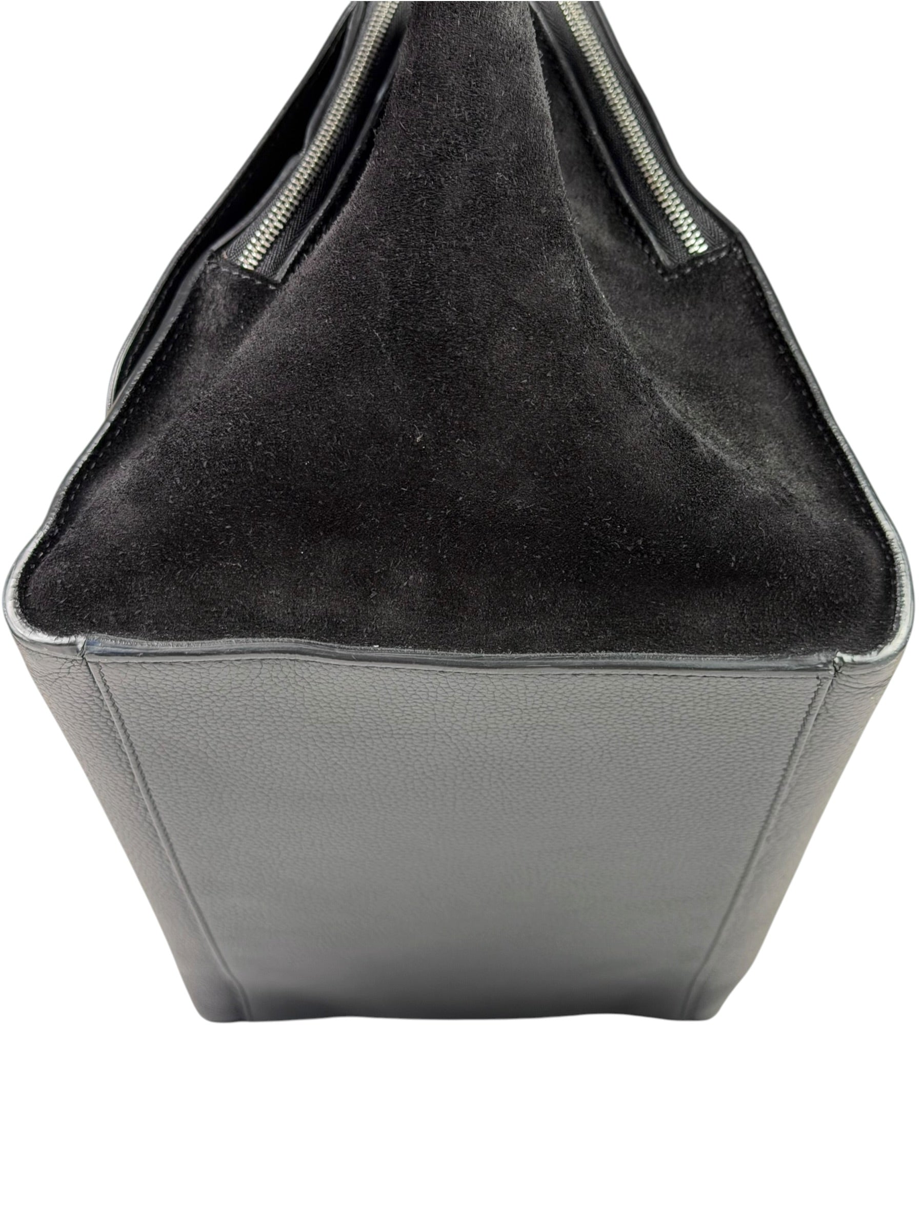 Celine Black Leather/Suede Trapeze Medium Handbag