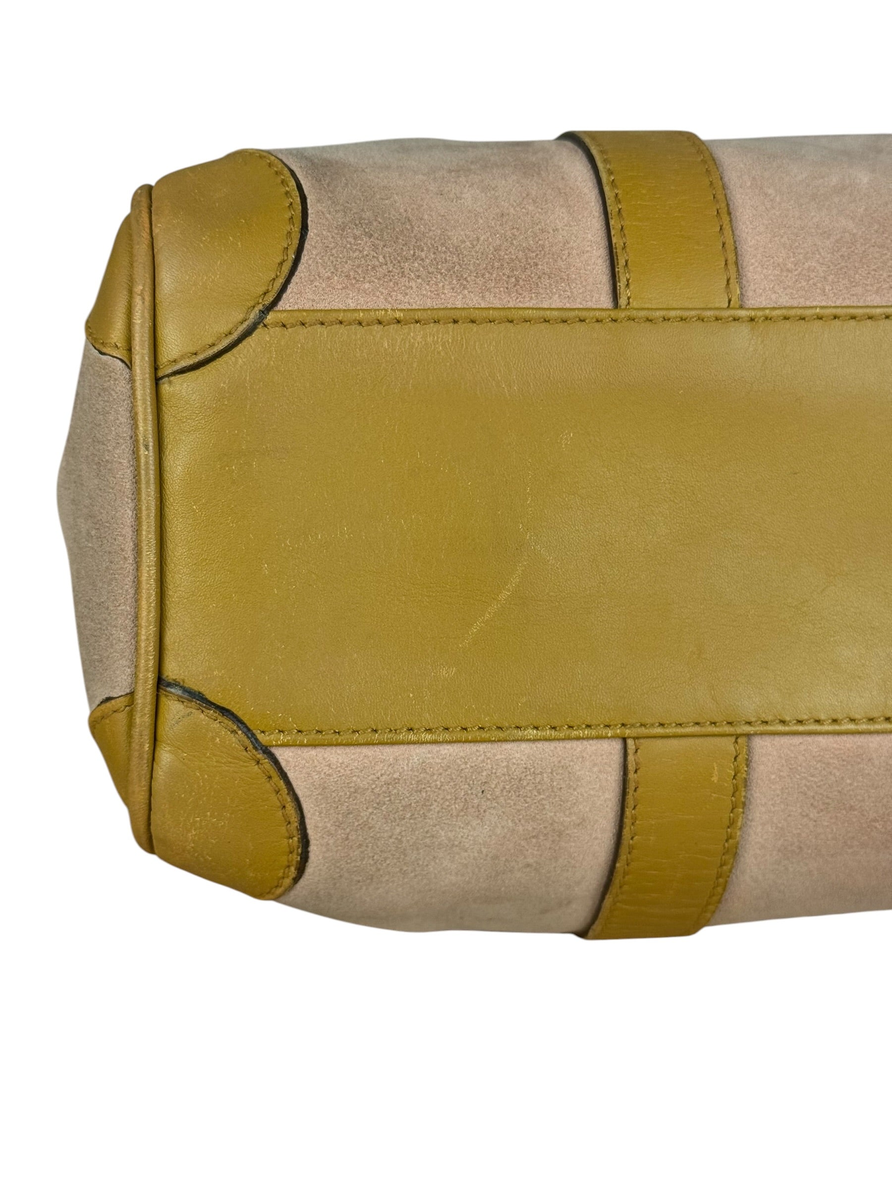 Gucci Vintage Pink Suede Mini Boston Handbag