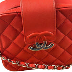 Chanel Red Quilted Lambskin Nano CC Box Camera Bag 2018