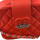 Chanel Red Quilted Lambskin Nano CC Box Camera Bag 2018