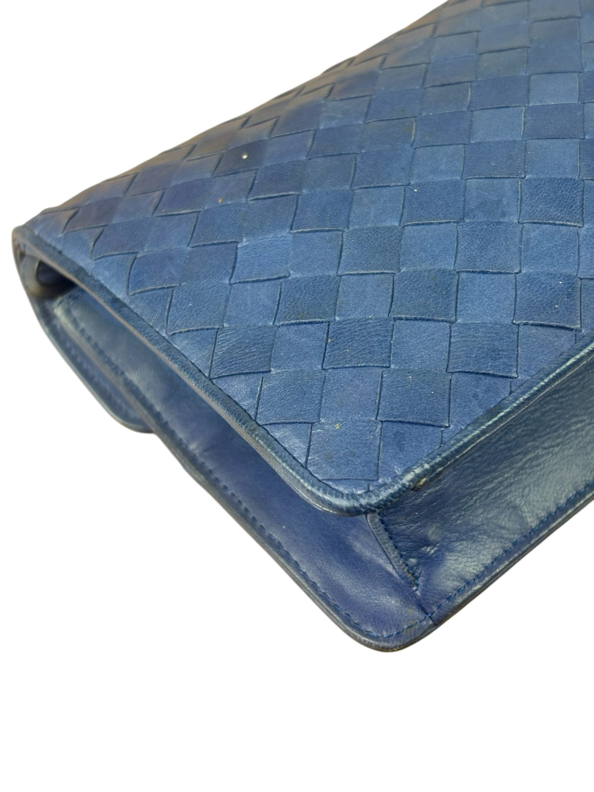 Bottega Veneta Navy Intrecciato Small Shoulder Bag