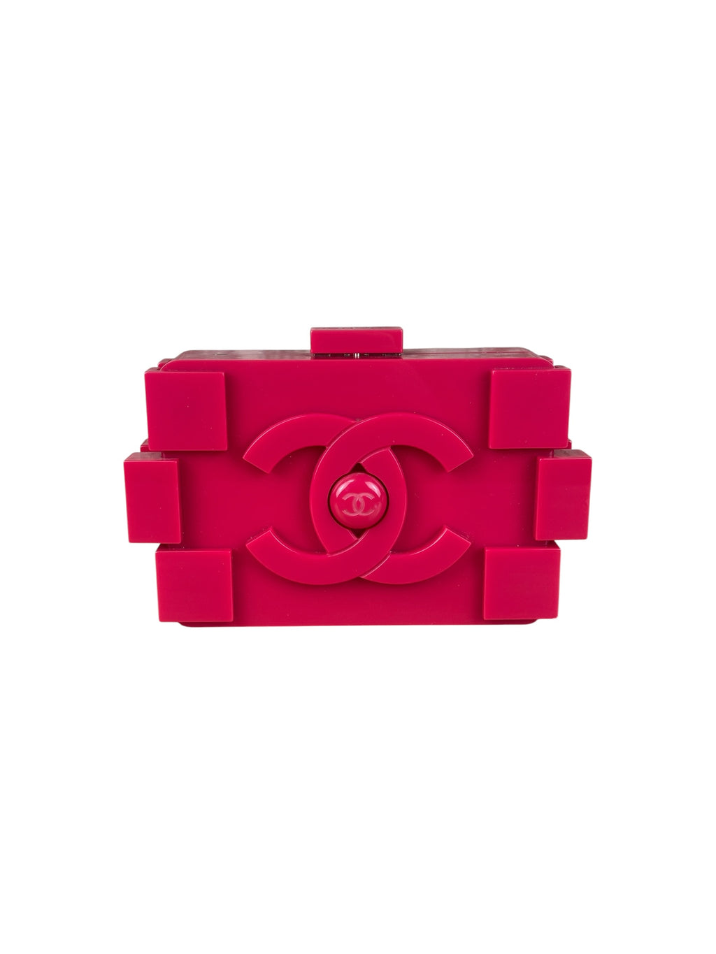 Chanel Rare Pink Plexi Brick Lego Clutch/Shoulder Bag 2014