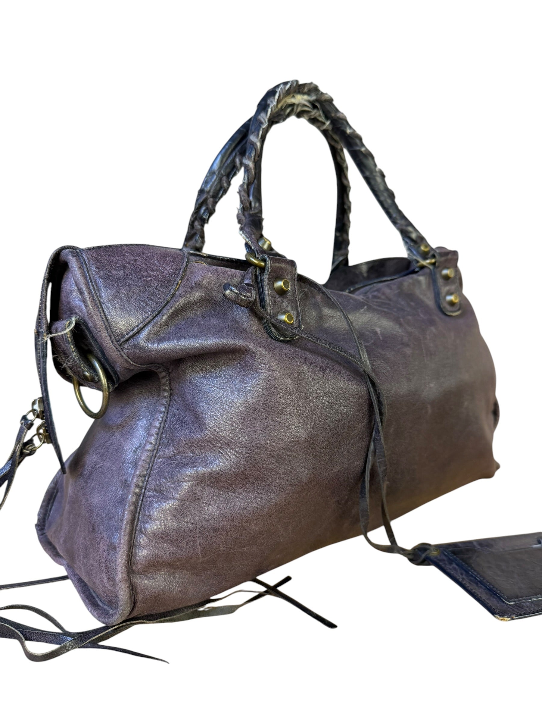 Balenciaga Vintage Purple Classic Motorcycle City Bag