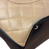 Chanel Tan Quilted Leather Ligne Cambon Tote Bag 2004