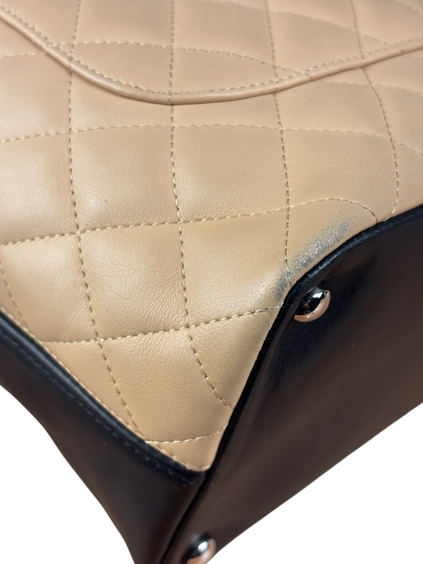 Chanel Tan Quilted Leather Ligne Cambon Tote Bag 2004