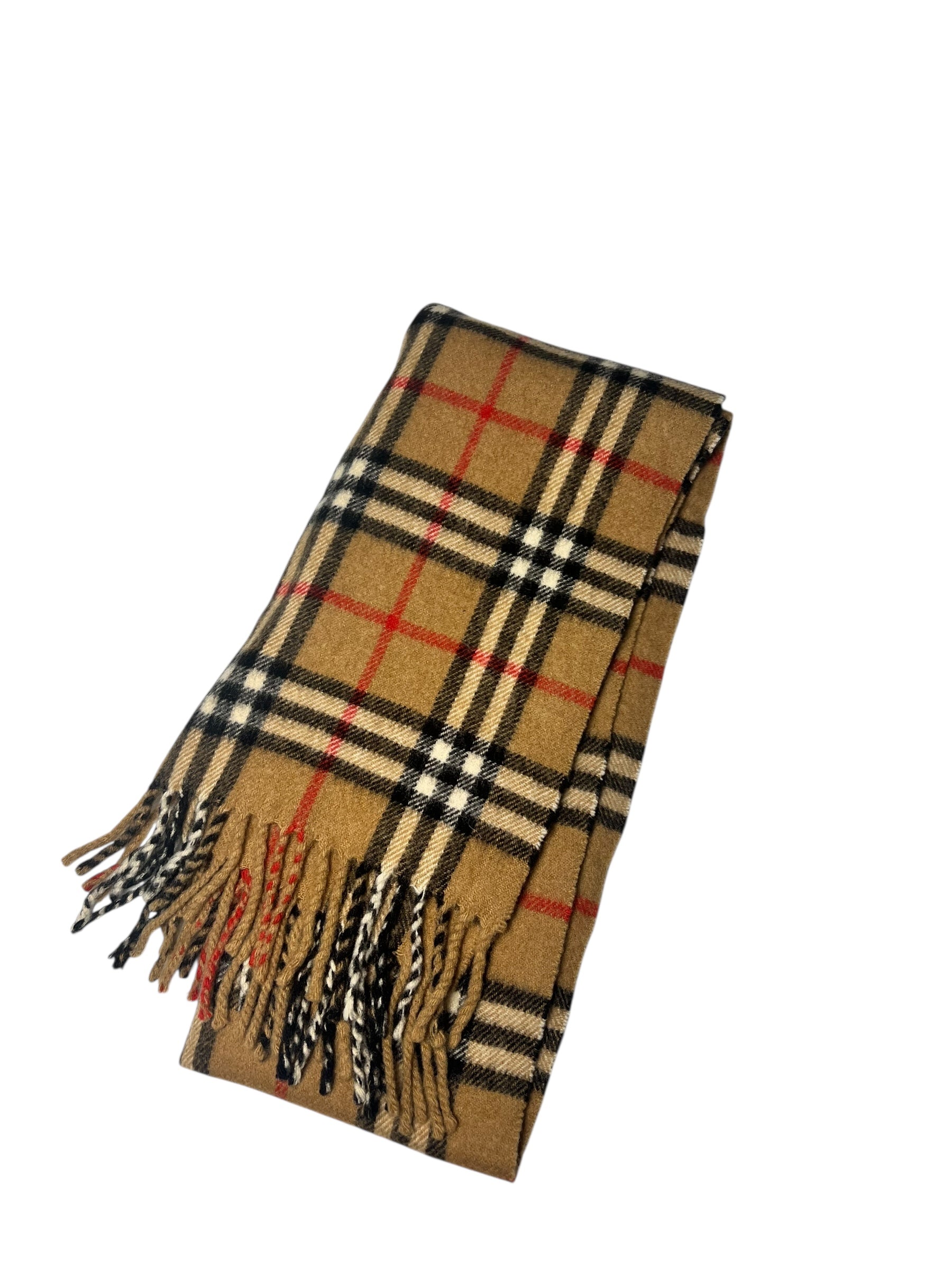 Burberry Brown Check Cashmere Scarf