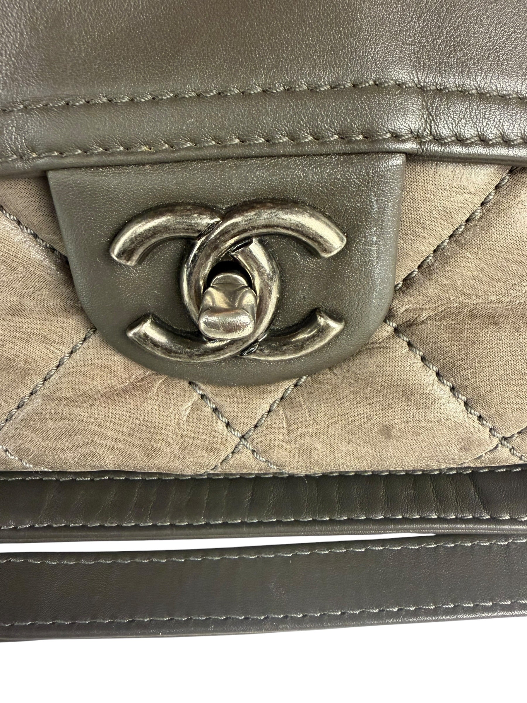 Chanel Bicolor Quilted Leather Chain Flap Bag 2011