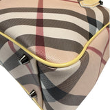 Burberry Beige Nova Check Canvas Patent Leather Tote Bag