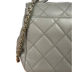 Chanel Grey Quilted Leather Mini Business Affinity Flap Bag 2019