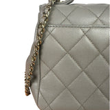 Chanel Grey Quilted Leather Mini Business Affinity Flap Bag 2019