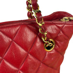 Chanel Vintage Red Quilted Lambskin Shoulder Bag 1989