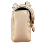 Gucci Pink Beige Leather Marmont Matelasse Small Shoulder Bag
