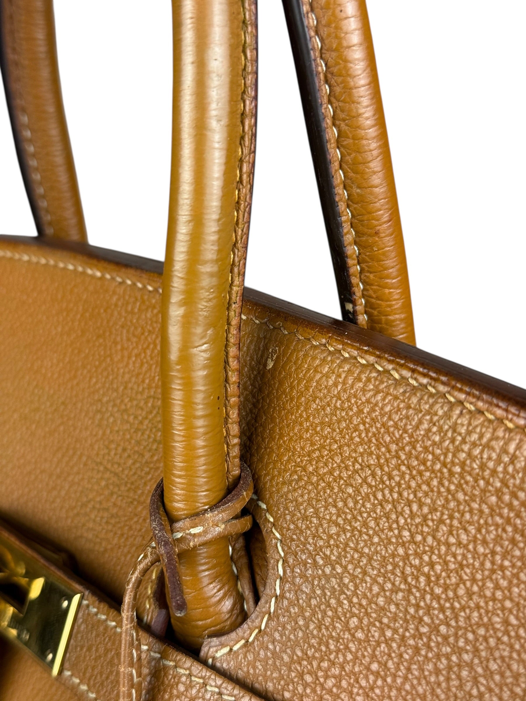 Hermes Birkin 35 Gold Brown Togo Leather Handbag 2001