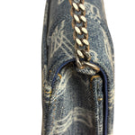 Balenciaga Blue Denim Hourglass Monogram Wallet On Chain