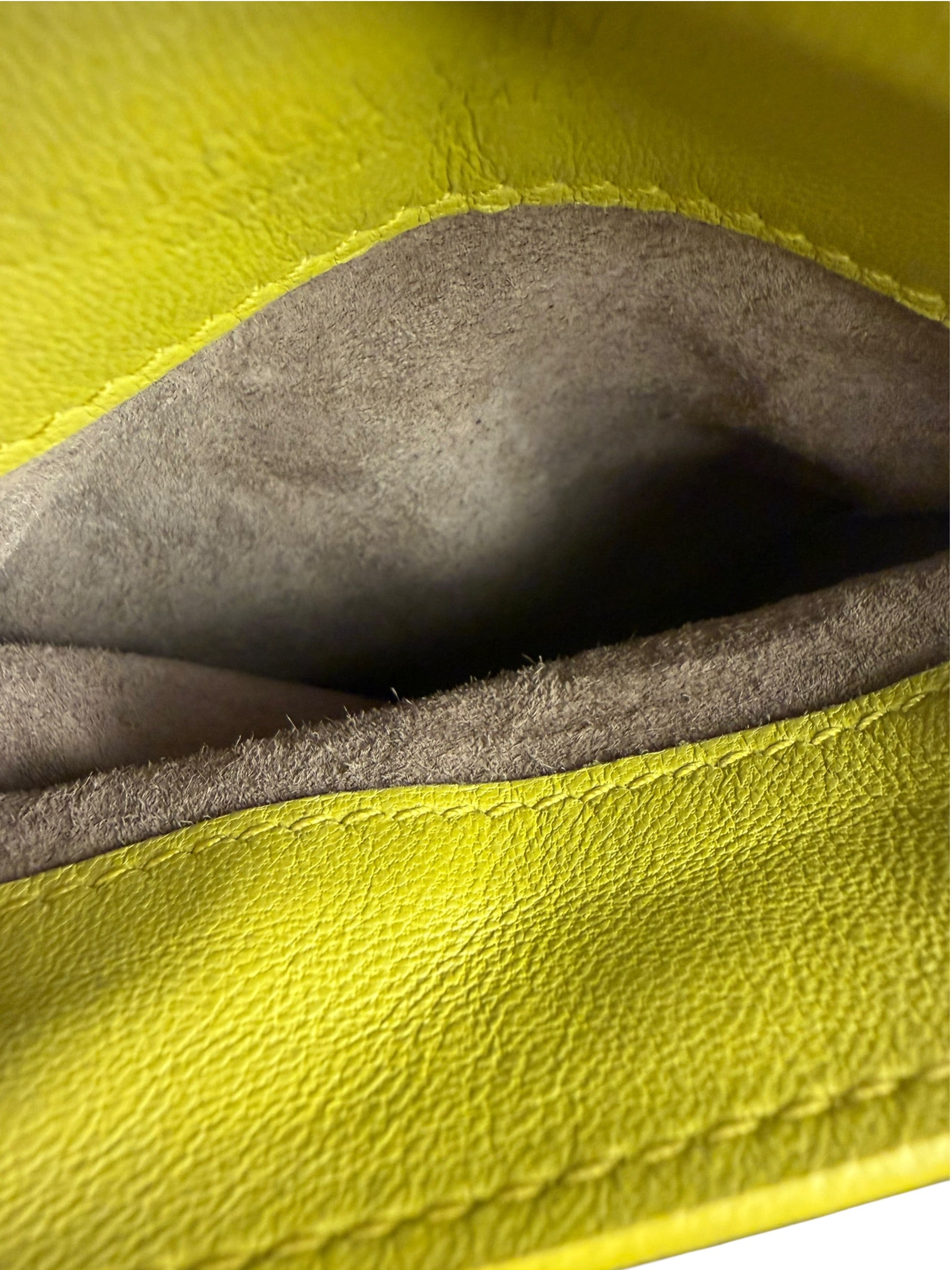 Bottega Veneta Olimpia Yellow Intrecciato Mini Chain Flap Crossbody