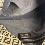 Fendi Brown Leather Trim Zucca Mamma Baguette