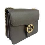 Gucci Grey Calfskin Interlocking Small G Shoulder Bag