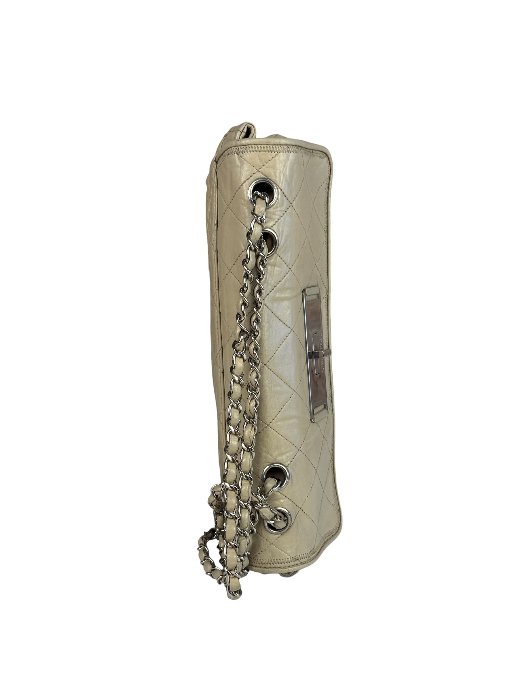 Chanel Light Grey Quilted Mademoiselle Chain Flap Bag 2008