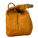 Bottega Veneta Orange/Brown Woven Leather Campana Shoulder Bag