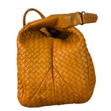 Bottega Veneta Orange/Brown Woven Leather Campana Shoulder Bag