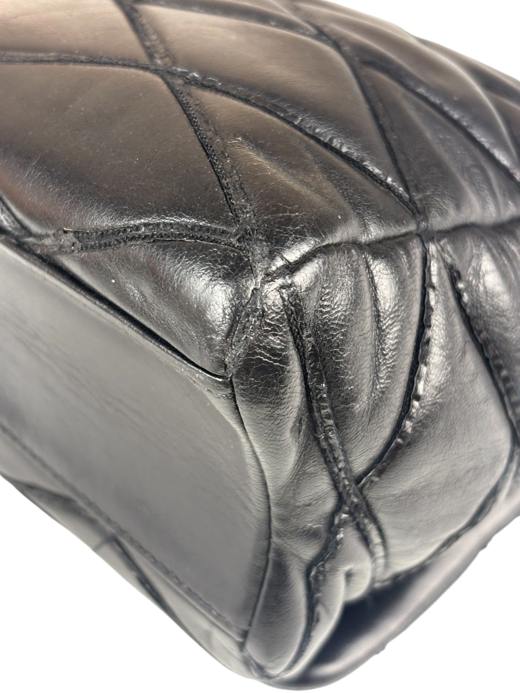 Louis Vuitton Black Quilted Lambskin Chain Flap Bag