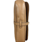Gucci Vintage Tan Leather Medium Flap Shoulder Bag